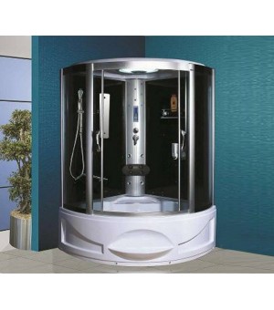 كابينة مغطس زجاج مزخرف سستيم كامل جت نحاس صيني 135 × 135 × 215 سم # js-715